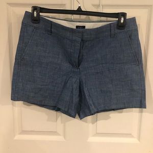 J Crew chambray women’s shorts size 10 with a 5” inseam. New with tags.